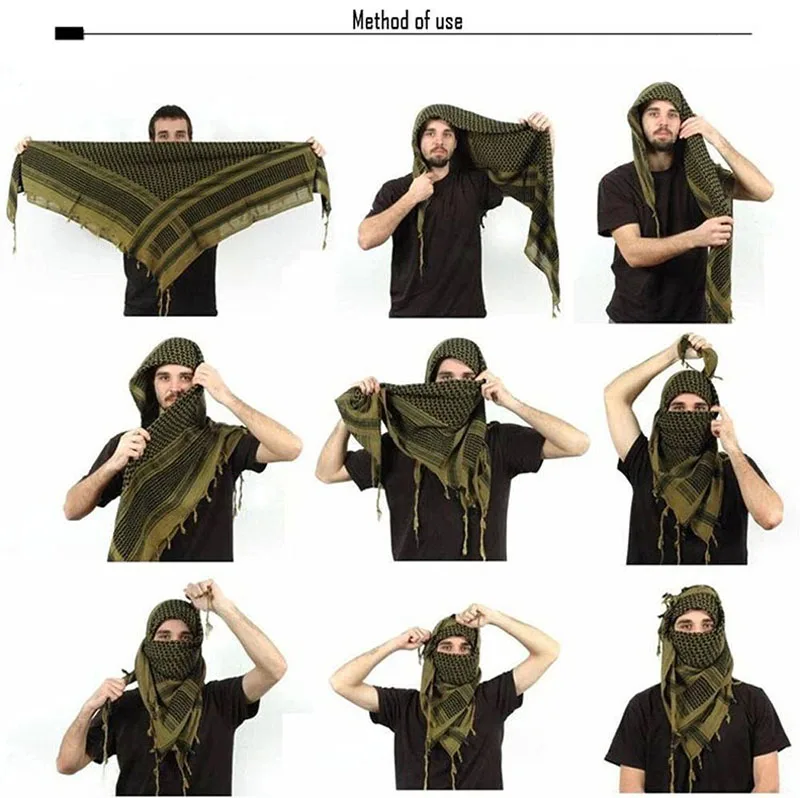 Arab Scarf Shemagh Tactical Balaclava Hiking Scarves Turban Head Wrap Neck Face Mask Outdoor Camping Equipment Headband Headwear (6)
