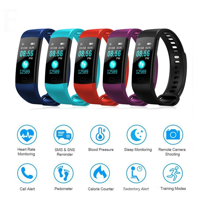 Y5 Bluetooth Smart браслет сердечной активности Фитнес трекер крови Давление Sport Band