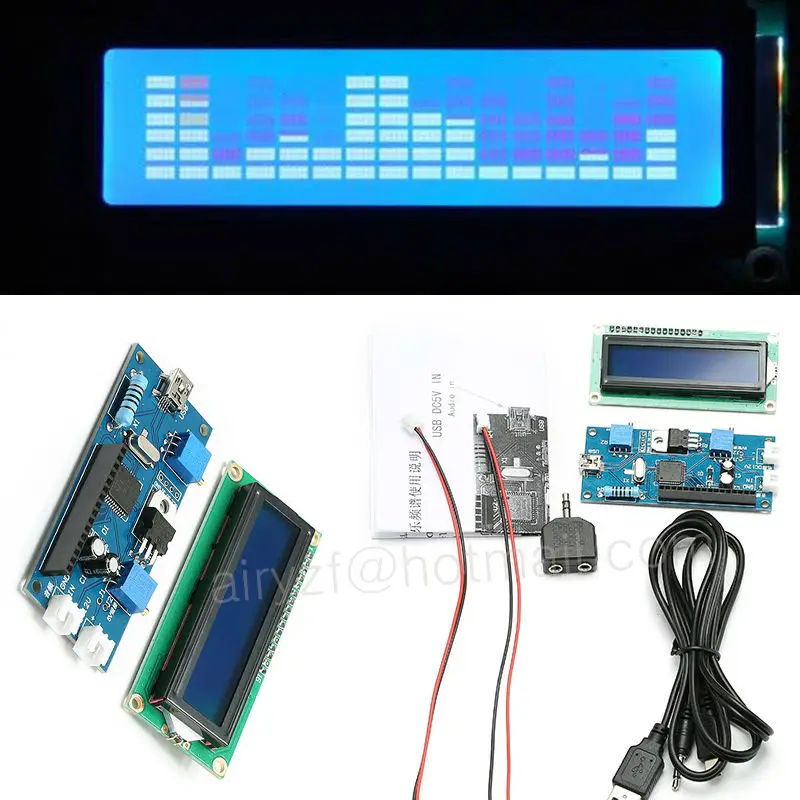 MS1602-Audio-Spectrum-Display-Automobile-Music-Spectrum-51-Single-chip-LCD