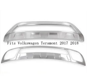 

Stainless Steel Car Front + Rear Bumpers Protector Guard Skid Plate For Vw Volkswagen Teramont 2017 2018 2019 2020