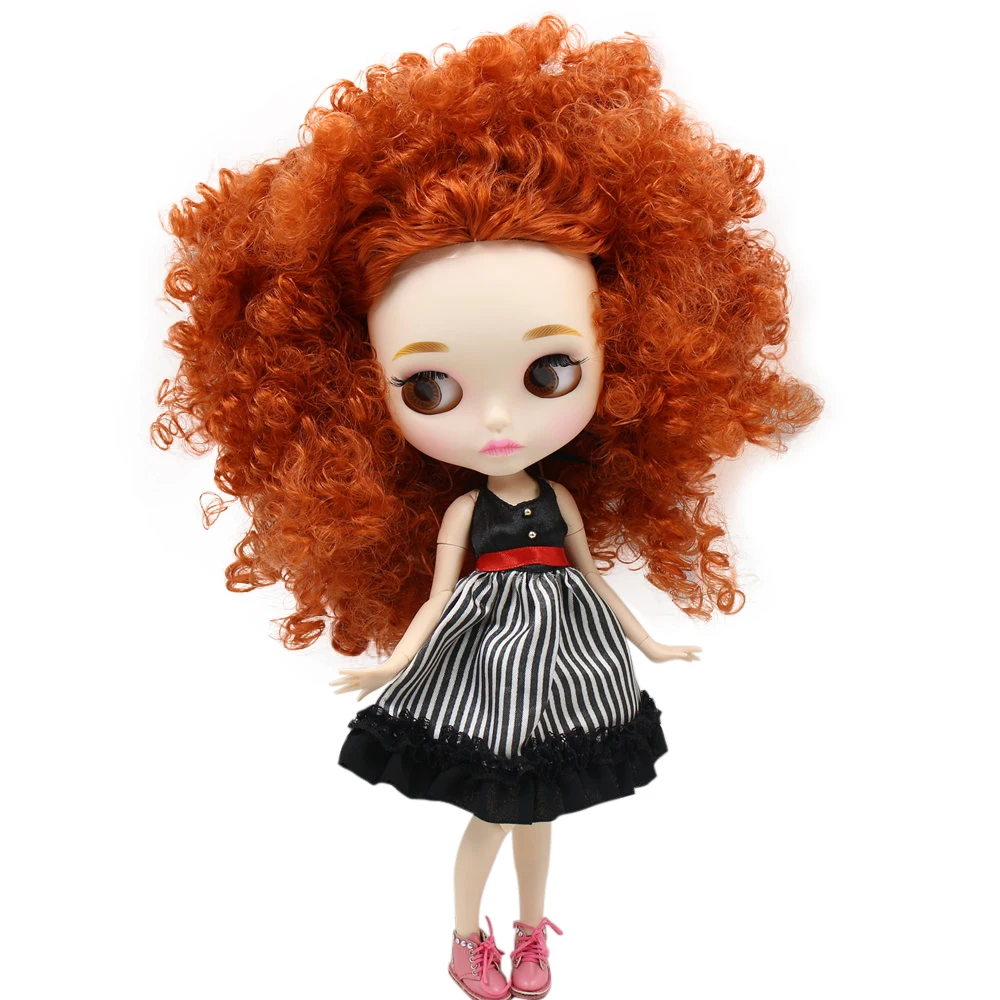 

ICY DBS Blyth Doll For Series No.BL2231/2237 Ginger afro hair Carved lips Matte face with eyebrow Joint body 1/6 bjd