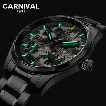 

Switzerland Quartz Watches Tritium T25 luminous Men Sport Watch Carnival Military Wristwatches Waterproof Stainless Steel 2018