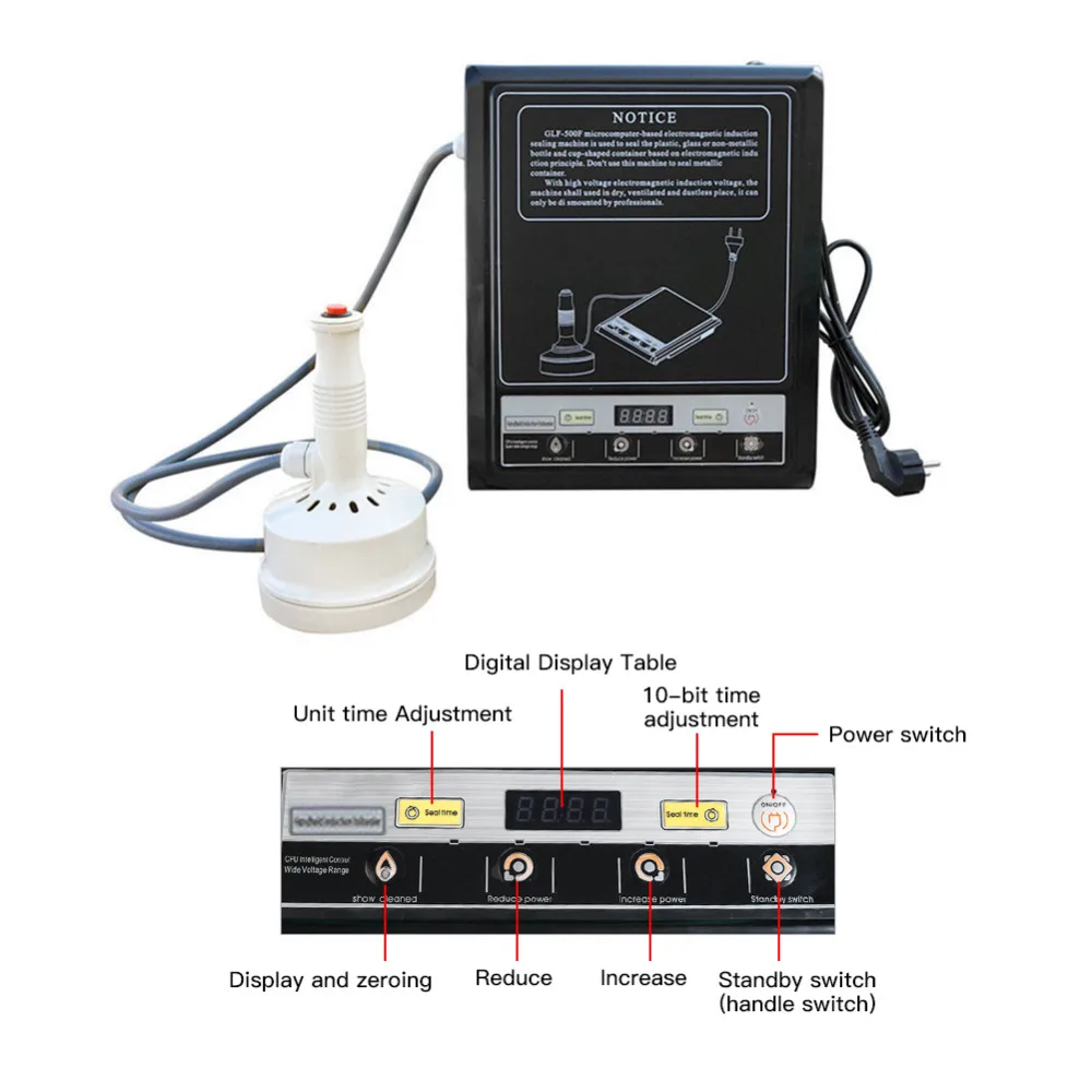 DL-500 Handheld Electromagnetic Aluminum Foil Sealing Machine Tool Part Induction Sealing Machine Aluminum Foil Capper DL-500 Handheld Electromagnetic Aluminum Foil Sealing Machine Tool Part Induction Sealing Machine Aluminum Foil Capper