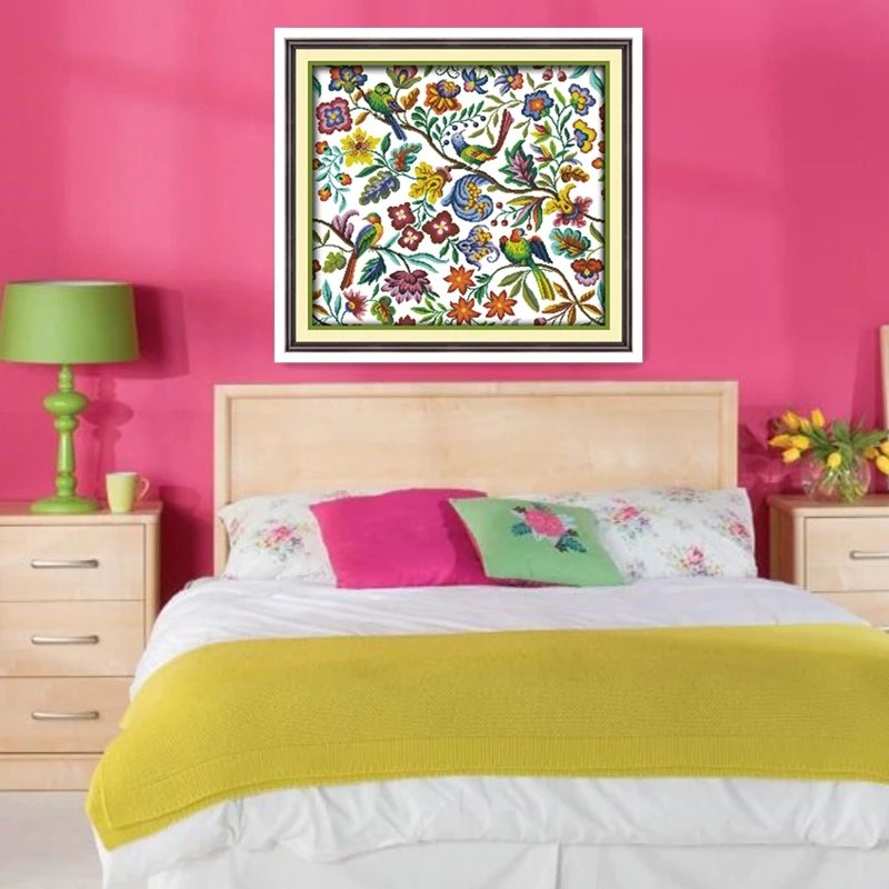 Набор для вышивки крестиком в виде птиц и цветов|counted cross stitch|counted stitch patternscounted kits |