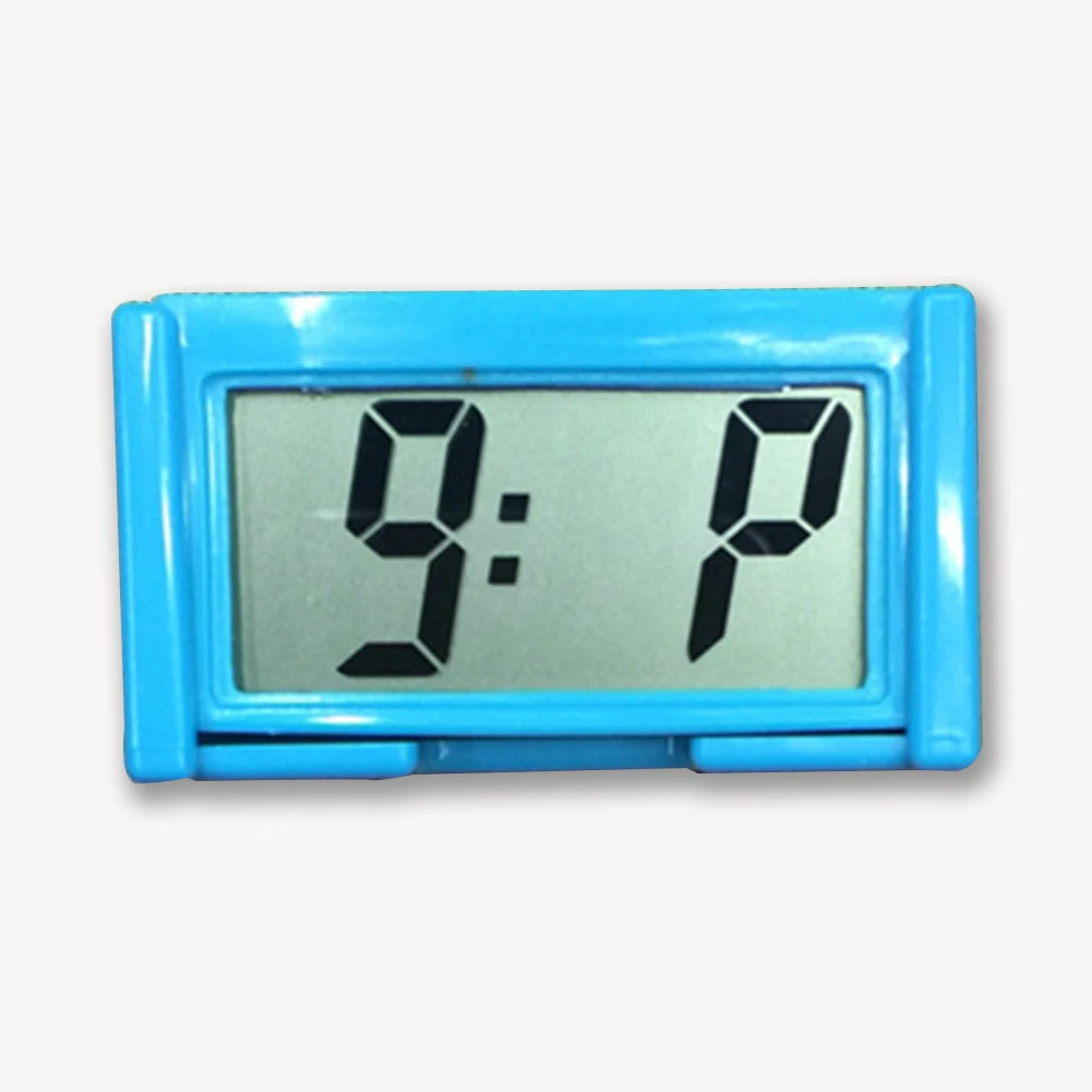 Мини цифровые электронные часы для автомобиля электронные часы ЖК-дисплей цифровой с самоклеющимся кронштейном