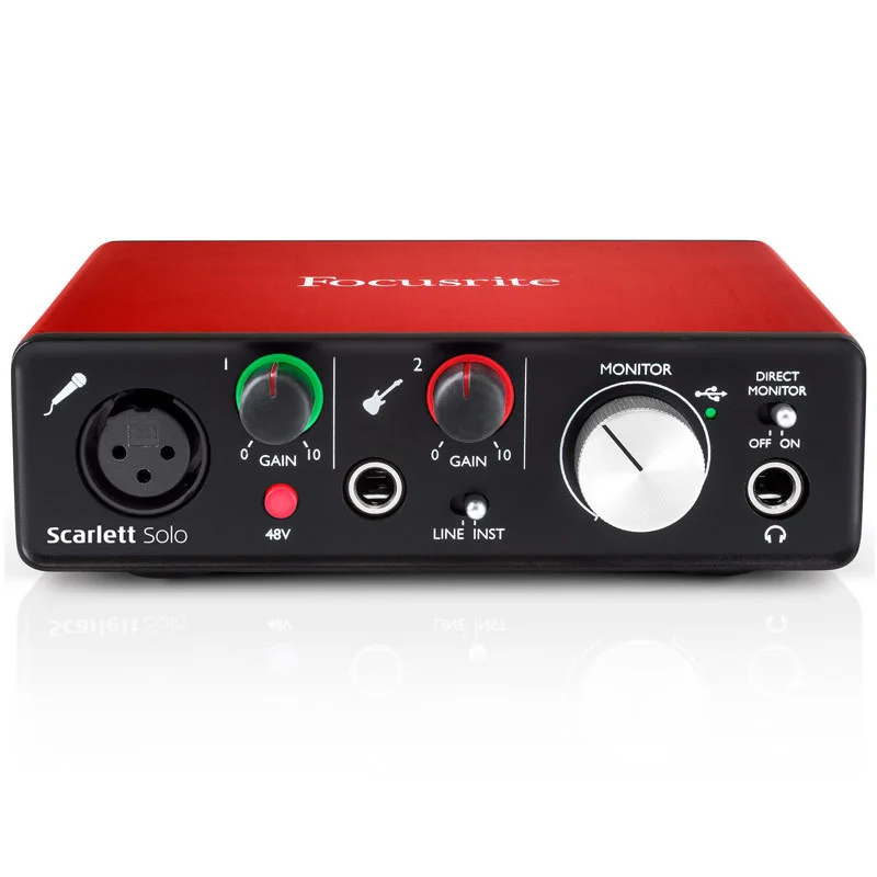 Focusrite Scarlett Solo Studio 2-го поколения USB звуковая карта usb аудио интерфейс+ CM25 конденсаторный микрофон+ гарнитура HP60