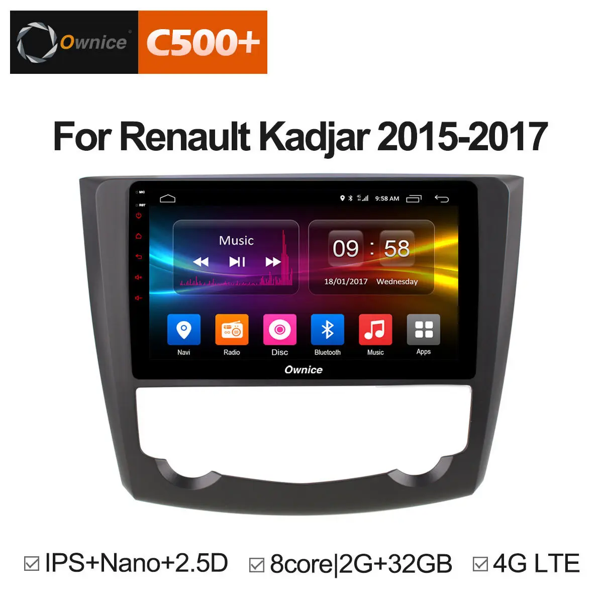  Ownice C500+ G10 Octa core Android 8.1 32G ROM Car DVD player GPS Audio Navigation for Renault Kadj