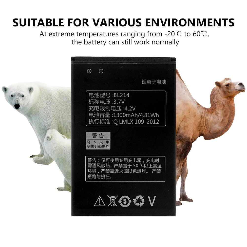 Аккумулятор BL214 для смартфона 1300 мАч Lenovo A316 A316I A360E A365E A66 Сменный аккумулятор