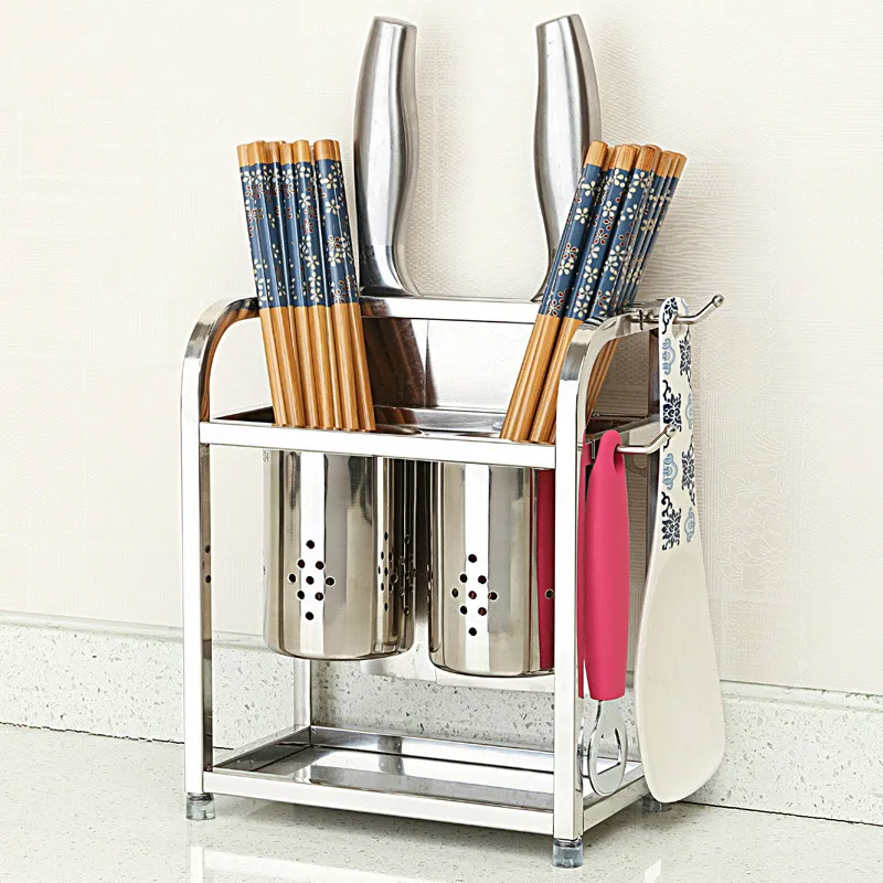  A1 304 stainless steel kitchen rack knife holder chopsticks rack leachate double tube chopsticks bu - 32910030542
