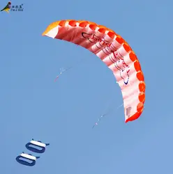 Бесплатная доставка Открытый весело спорт мощность двойной линии трюк надувной парашют радуга Пляж Кайт для начинающих