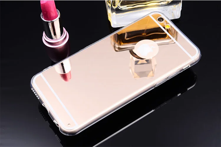 Роскошный мягкий, зеркальный, из ТПУ задняя крышка чехол для iPhone 11 Pro Max 4 4S 5 5S SE 6 6S 7 8 Plus X XS Чехлы для Max XR крышка чехол для телефона - Цвет: Gold