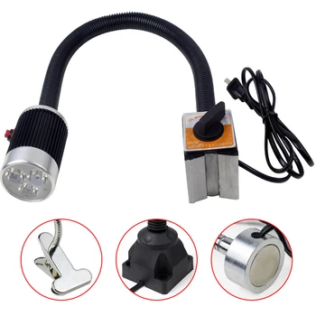 Led cnc Machine Light gooseneck Sewing machine light LED lamp 24v 220v 36v 9w Super Bright Lathe Work Lighting table lamps led machine light small machine working lamps metal hose freely bend lamps 12v 24v 220v high brightness for machining center