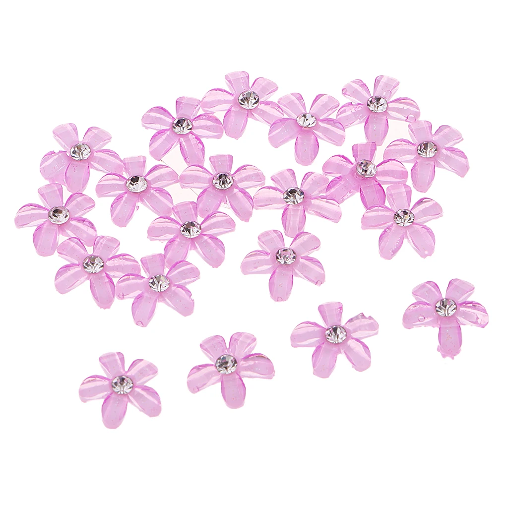 20Pc 9mm Resin Embellishments Rhinestone Flowers Flatback Buttons for Wedding Party Home Decoration DIY Sewing Crafts Bow Center