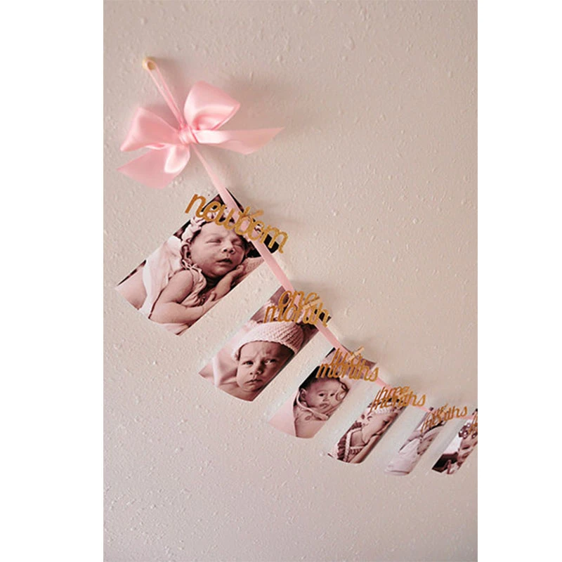 1er Anniversaire Decorations Diy Mensuel Papier 1er Un An Photo Booth Fete D Anniversaire Banniere Chaine Drapeau Photos Album Parti Decoration Aliexpress