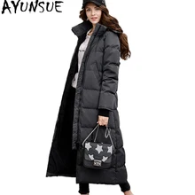 AYUNSUE, женский пуховик, Женская куртка с капюшоном, большой меховой воротник, толстое длинное зимнее пальто, женские корейские куртки, Manteau Femme Hiver KJ456