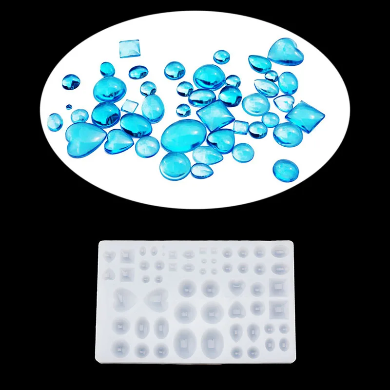 

Silicone Resin Tray Cabochon Gem Silicone Mold Moulds for DIY Pendant Charm Jewelry Making