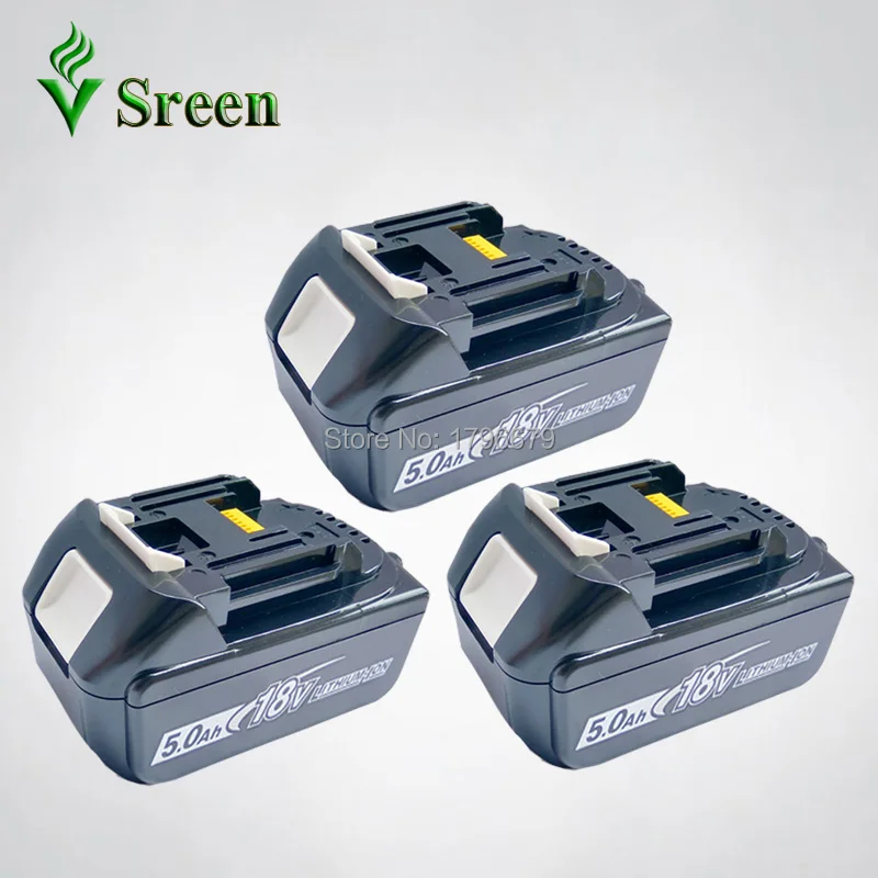 

3PCS Really Capacity 5000mAh Lithium Ion Rechargeable Power Tool Battery Replacement for Makita 18V BL1850 BL1840 BL1830 LXT400
