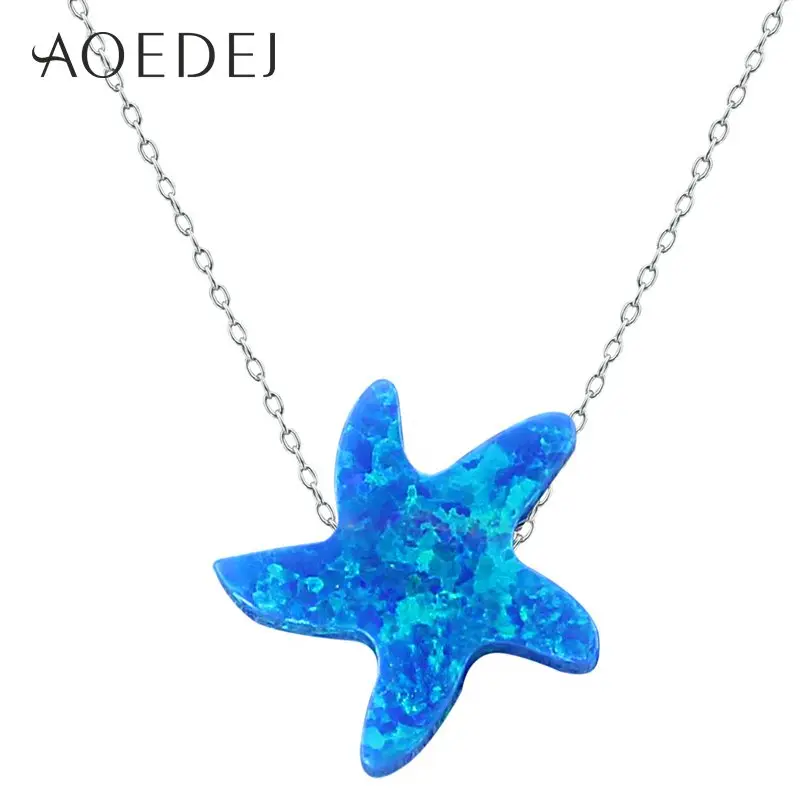 

1 Pc Cute Starfish Opal Design Friendship Necklaces Pendant Women Choker Necklace 925 Silver High Quality Necklace In Jewelry