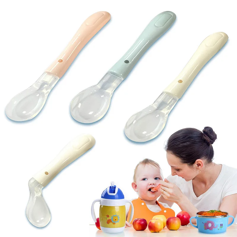 Мягкая Нетоксичная силиконовая безопасная детская ложка для кормления детская посуда прекрасные подарки для детей