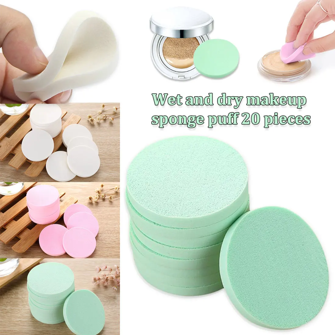 Soft makeup puff 20 pieces wet and dry makeup sponge puff basic