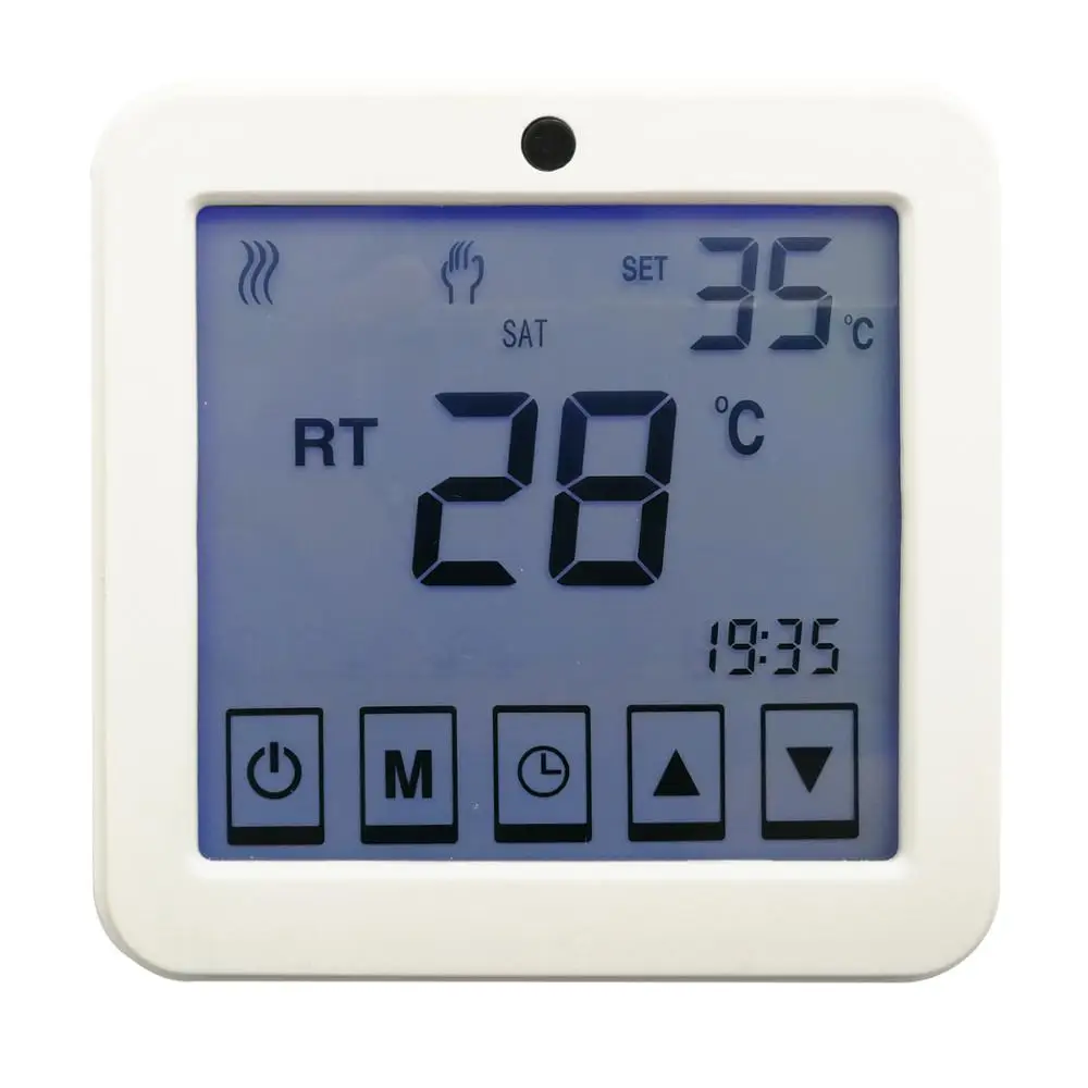 Электрический нагревательный термостат с сенсорным экраном AC220V, Еженедельный программируемый термостат для напольного отопления