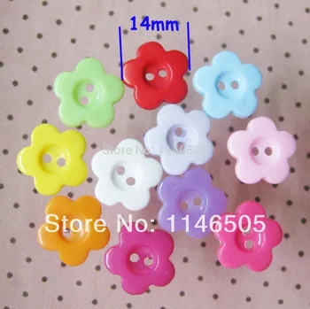 

100pcs/lot Mixed Resin Buttons 14mm Plastic For Craft Buttons Candy Color Sewing Garment Children's clothing 2-holes