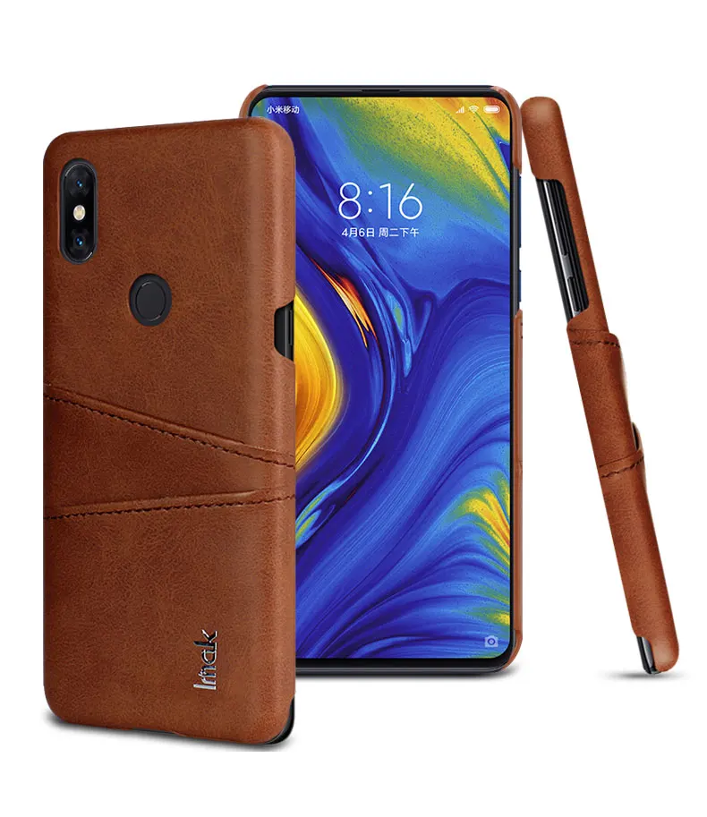 Для Xiaomi mi x3 кожаный чехол Funda Xiaomi mi x 3 чехол Роскошный IMAK лаконичный чехол с отделением для карт задняя крышка для mi x3 Xiao mi Чехол Броня - Цвет: Brown Card slot