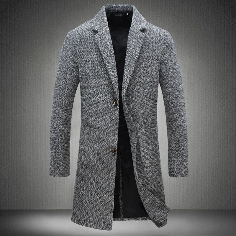 Men's business casual Long Wool & Blends New Male Autumn Single Breasted woolen coats outwear Windbreaker Size 5XL Men's business casual Long Wool & Blends New Male Autumn Single Breasted woolen coats outwear Windbreaker Size 5XL