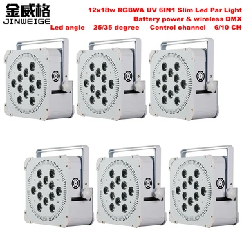 

Free Shipping 6pcs/lot Battery Powered LED Par Light 12x18w 6in1 RGBWA UV Wireless LED Par Light 25/35 Degree