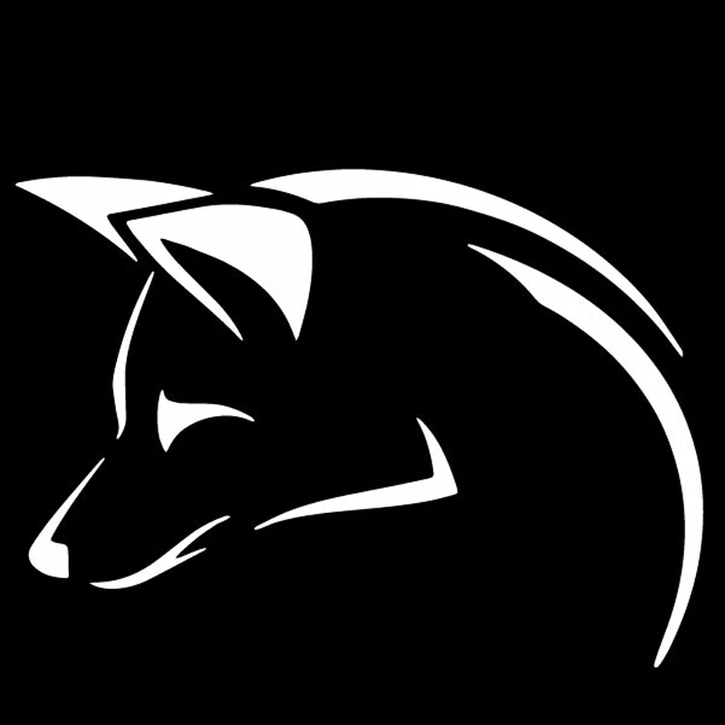 YJZT 15.4CM*11.2CM Fox Head Creative Decorate Car Stickers Body Of Car Vinyl Decal Black/Silver C4-1701 - Image 2