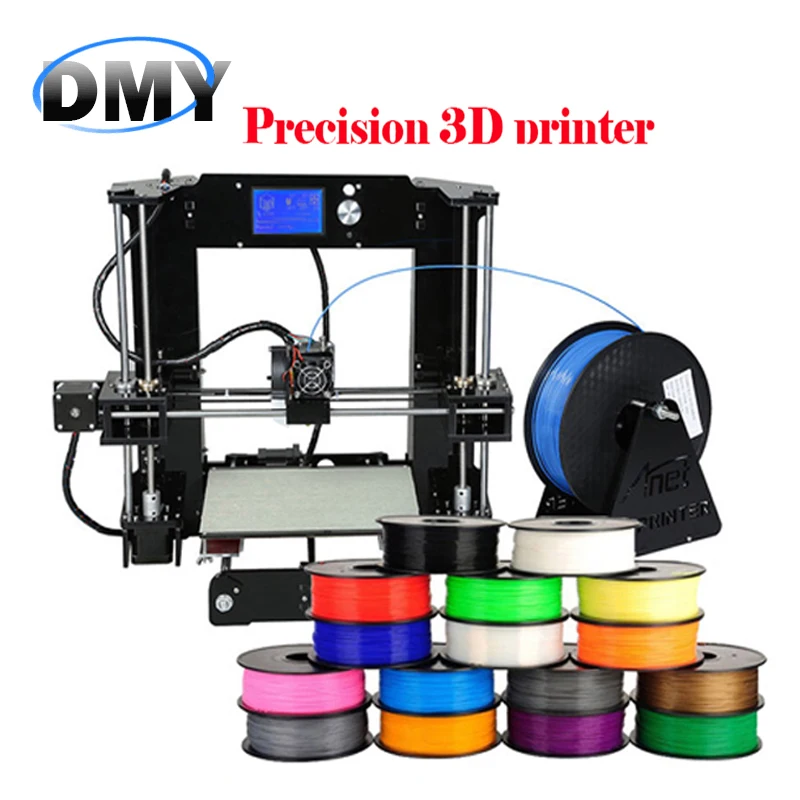 Upgradest A6 DIY3d-printer Large Print Size Precision Reprap Prus i3 3D Printer Kit DIY16GB SD Card Hotbed &1Roll ABS Filament