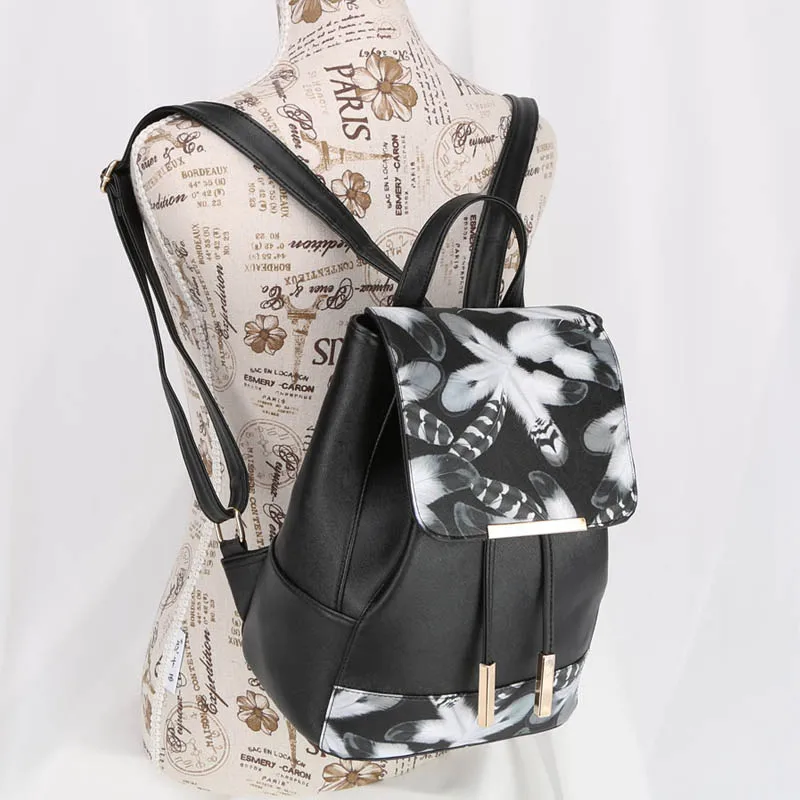 Женская сумка на плечо 2018 новый тренд женский ученический рюкзак модная Корейская Бабочка печать двойная сумка на плечо