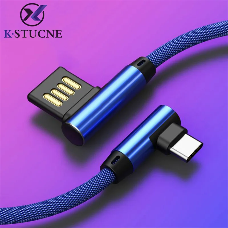 

Type C USB Cable Fast Charger Cord 90 Degree Elbow For Samsung s9 Xiaomi Huawei Oneplus 6 Android USB C Mobile Phone Data Cables