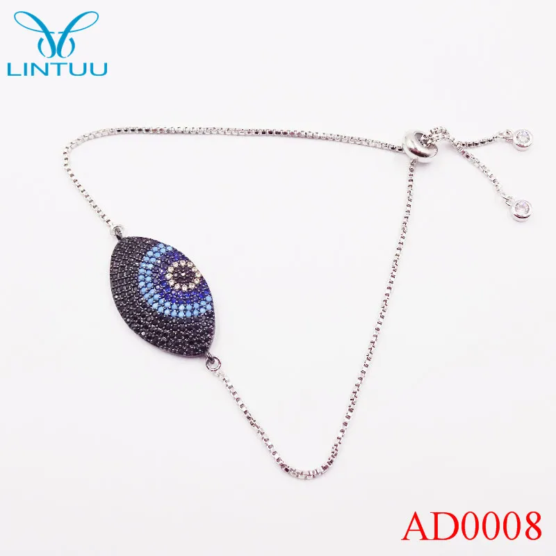 1pcs top quality foreve fashion men women jewelry silver chain micro pave evil eye charm Handmade Braiding Macrame Bracelet | Украшения и