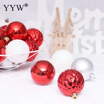 

24pcs 8cm Red White Christmas Balls Hanging Home Party Tree Ornament Gift New Year Christmas Decorations Party Supplies