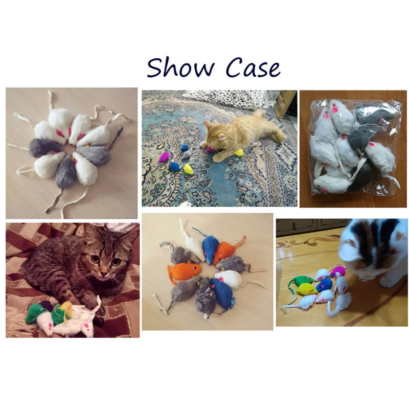 pawstrip 12Pcs/pack Rabbit Fur Cat Toy Interactive False Mouse Cat Toys With Sound Rattling pawstrip 12Pcs/pack Rabbit Fur Cat Toy Interactive False Mouse Cat Toys With Sound Rattling