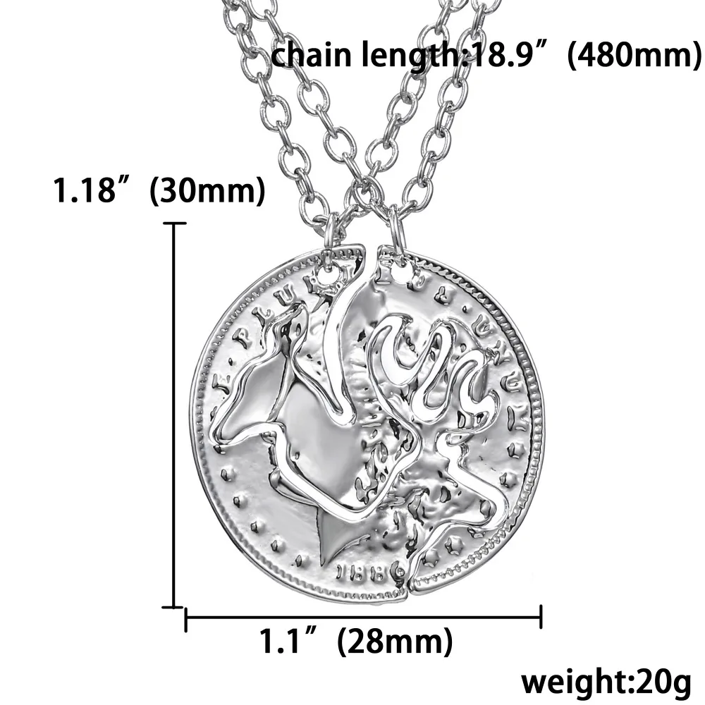 2 шт./компл. олень Цепочки и ожерелья сломанной Цепочки и ожерелья Нержавеющая сталь кулон пара Цепочки и ожерелья для женщин мужчин подарок