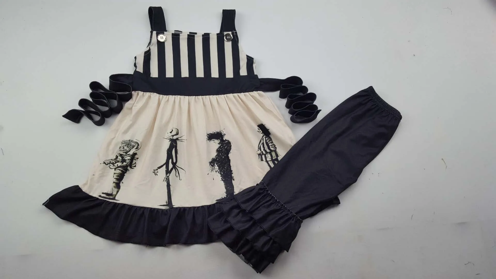 

2019 Halloween skull black and white girl's suit
