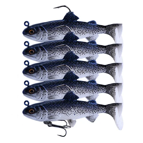 Goture 5 шт./лот, Мягкая приманка для ловли рыбы, 12,5 г, 8,3 см, воблеры для рыбалки, Реалистичная форель, силиконовая приманка - Цвет: Ocean Blue