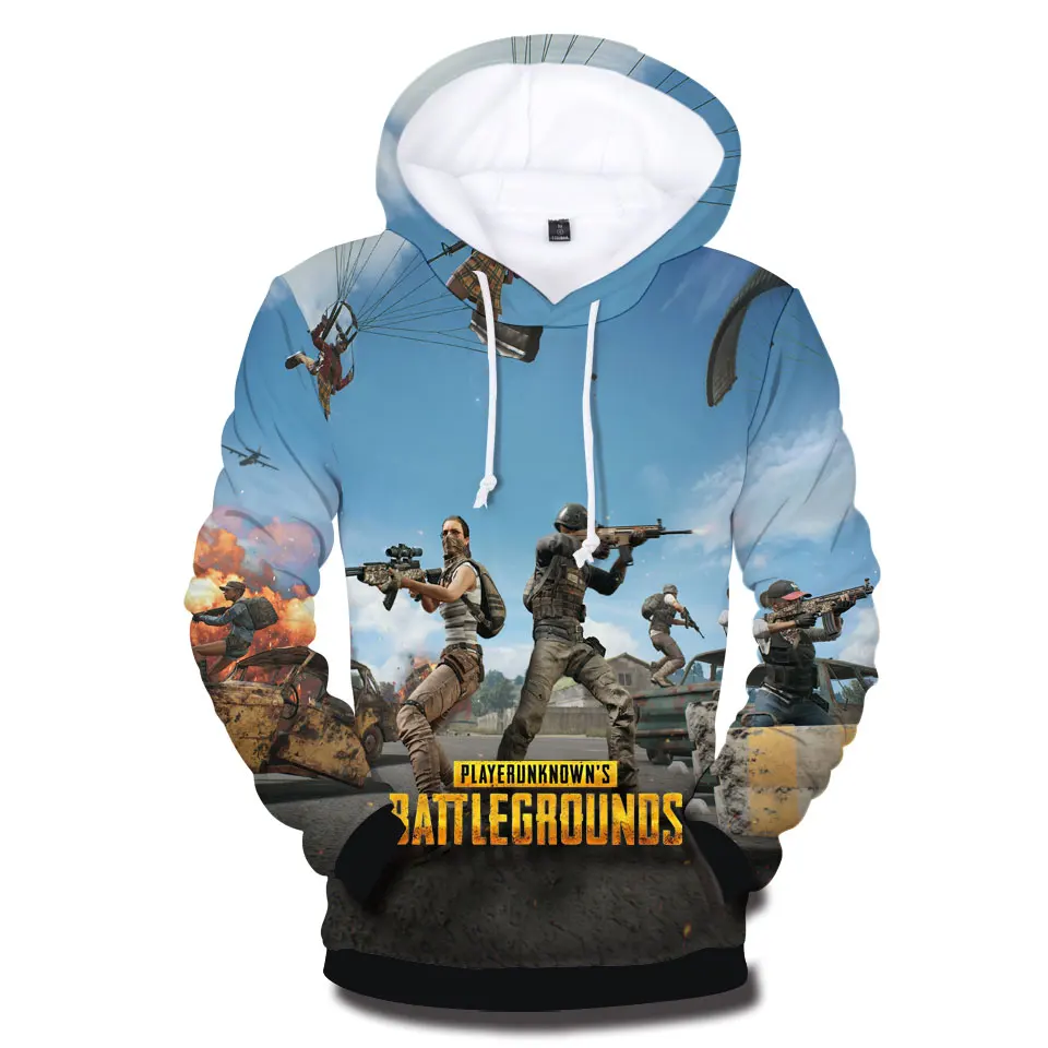 Толстовка с капюшоном для игроков PUBG 3D принтом от 3 до 20 лет толстовка unknown's