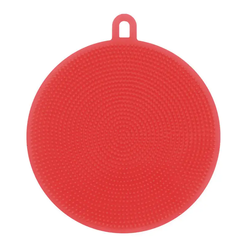 Высококачественная мягкая силиконовая губка скруббер кухонный инструмент для очистки посуды для фруктов моющий бытовой очищающий скребок силиконовый скрубб - Цвет: red
