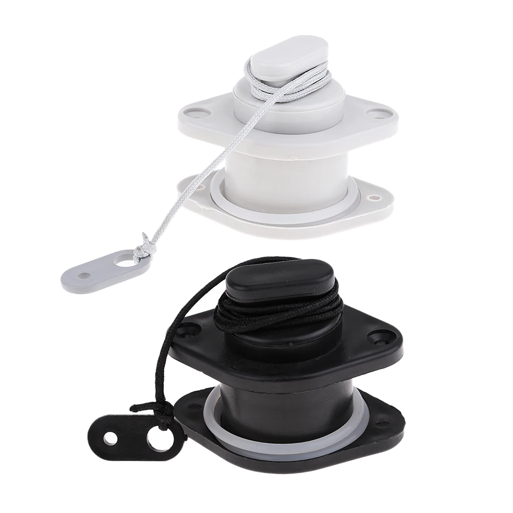 1 Pcs Universal PVC Scupper Plug Drain Valve Cap Boat Accessories for Kayak Inflatable Dinghy Boat Gear 24mm/36mm Black White 