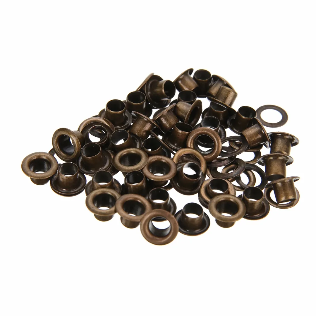 4mm 2pcs Grommet Installation Setting Tools+ Leather Hole Punch + 80 Eyelets DIY Sewing Accessory Mayitr
