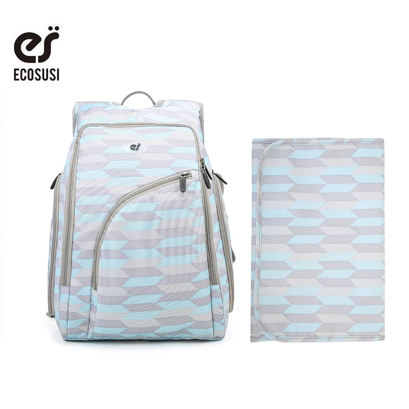  ECOSUSI Multifunctional Nylon Large Diaper Backpacks Fit 15.6'' Laptop Travel Diaper Bags with Chan