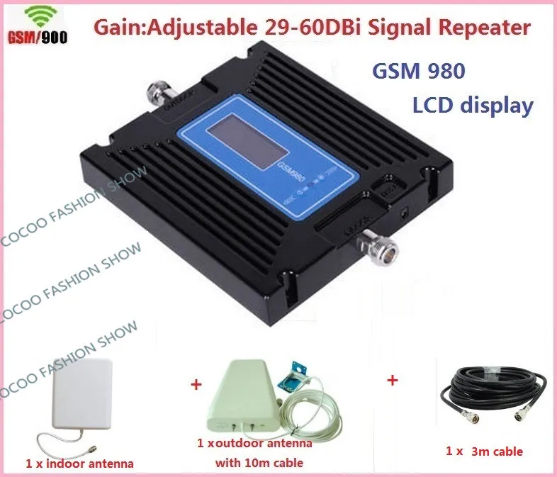 

Full Sets Newest LCD Display GSM 900Mhz Repeater Mobile Signal Booster GSM Signal Repeater repetidor de sinal celular amplifier