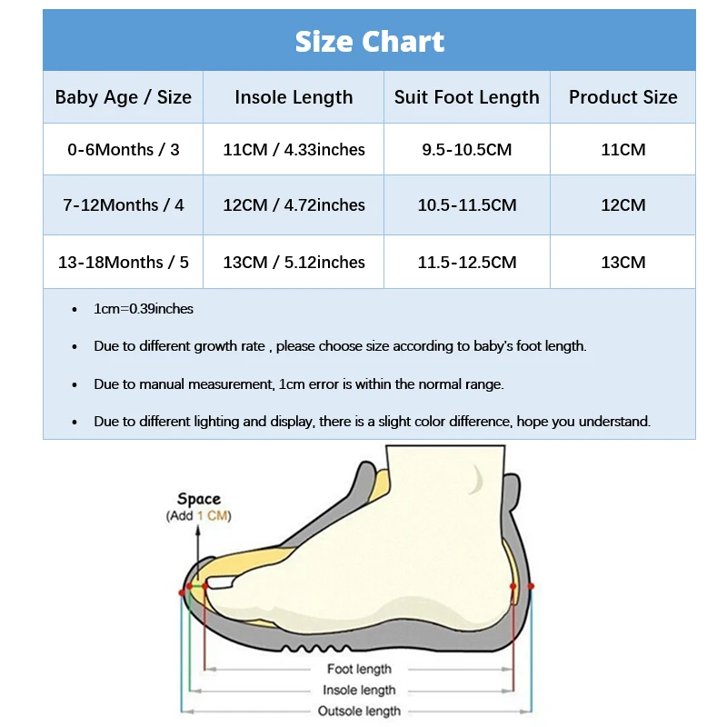 12 cm shoe size