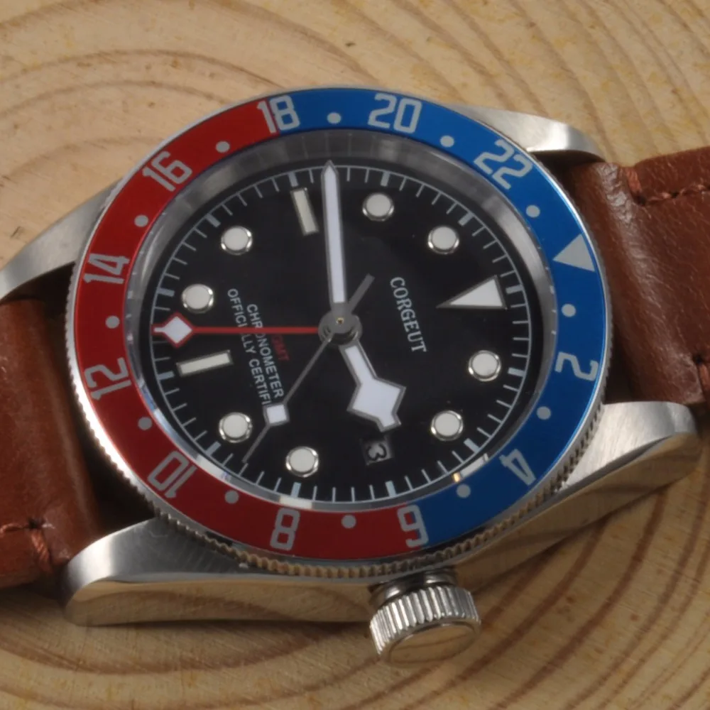 Corgeut часы Мужские автоматические GMT светящиеся часы мужские водонепроницаемые механические мужские часы лучший бренд relogio masculino сапфировое стекло