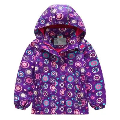 Распродажа, осенне-зимняя куртка для девочек, ветровка для детей, разноцветное дождевик, детский спортивный блейзер с флисом, водонепроницаемый для девочек - Цвет: 6