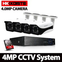 HKIXDISTE 4CH CCTV система 4MP HDMI AHD CCTV DVR 4 шт. 4,0 МП уличная инфракрасная камера видеонаблюдения HD камера видеонаблюдения комплект