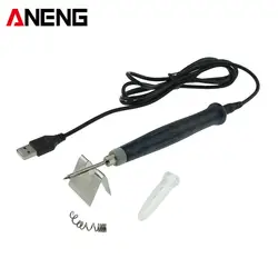 ANENG LT001 питаемые через USB порт Mini 5 V 8 W Электрический паяльник с Светодиодный индикатор Портативный инструменты для пайки сварочное